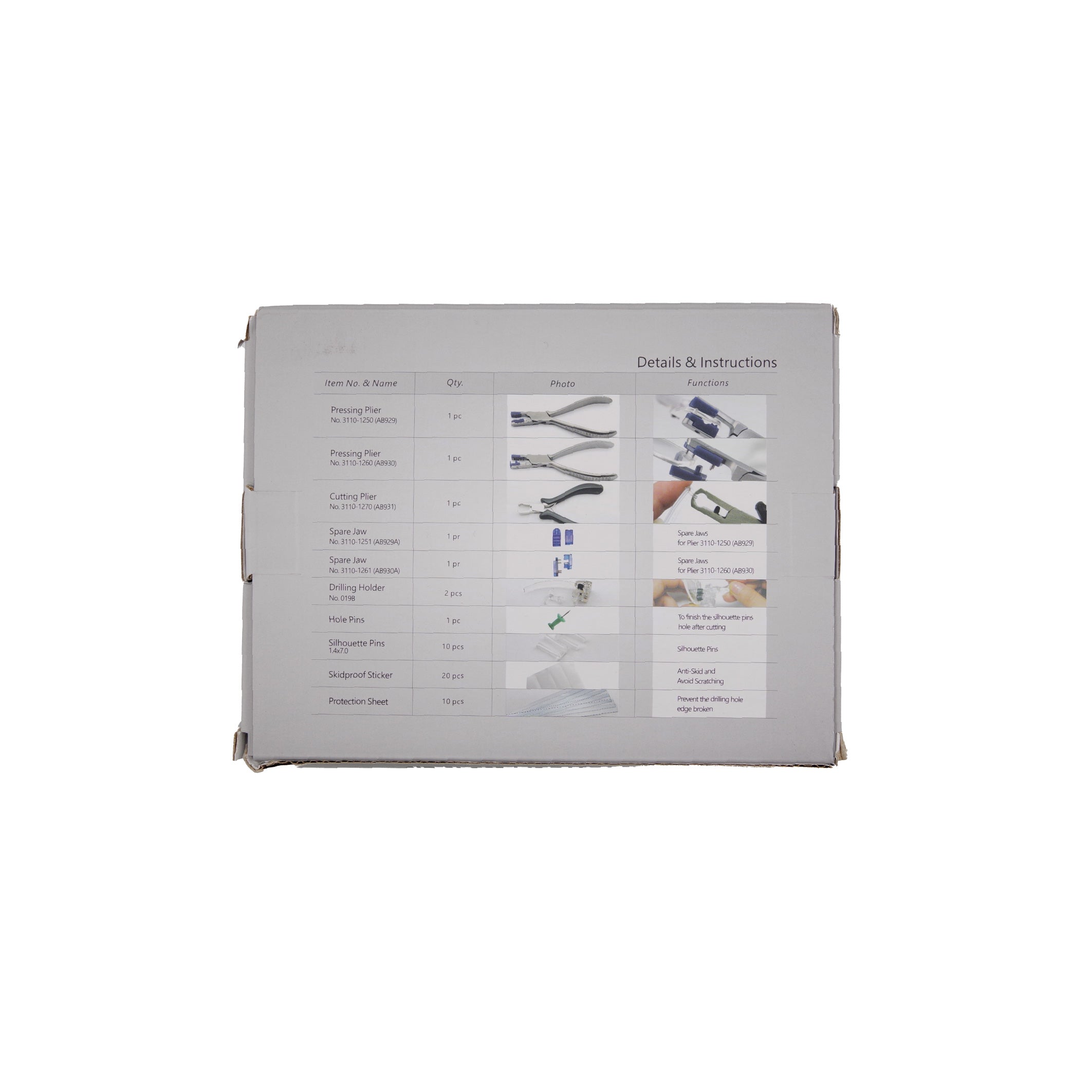 Assortiment d'outil pour monture percée